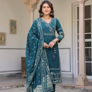 Pure Cotton Suit Set with Dupatta & Pant (Copy)