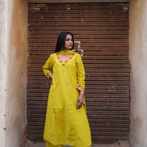 pure cotton straight suit set with duppta