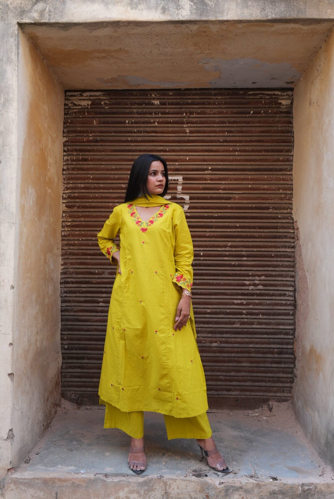 pure cotton straight suit set with duppta